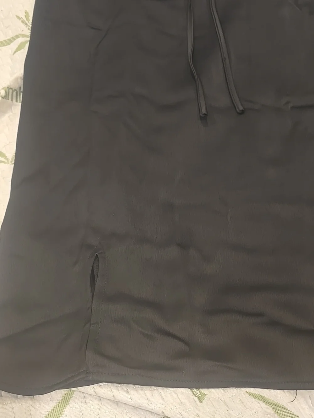 New Black Slip Dress with Front Tie Detail - Women